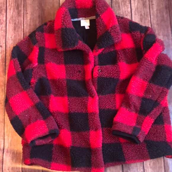 Knox Rose Jackets & Blazers - Knox Rose Red and Black Plaid Jacket